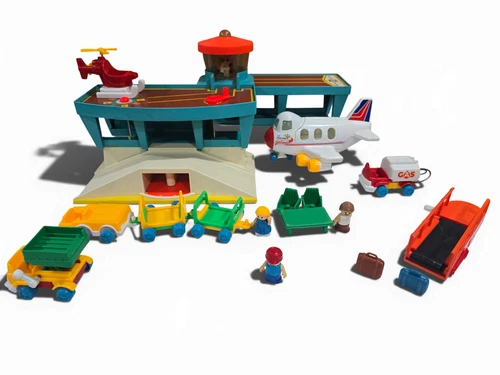 Vintage Fisher Price Little People Airport 1972 #996  + Playmates Plane & More!