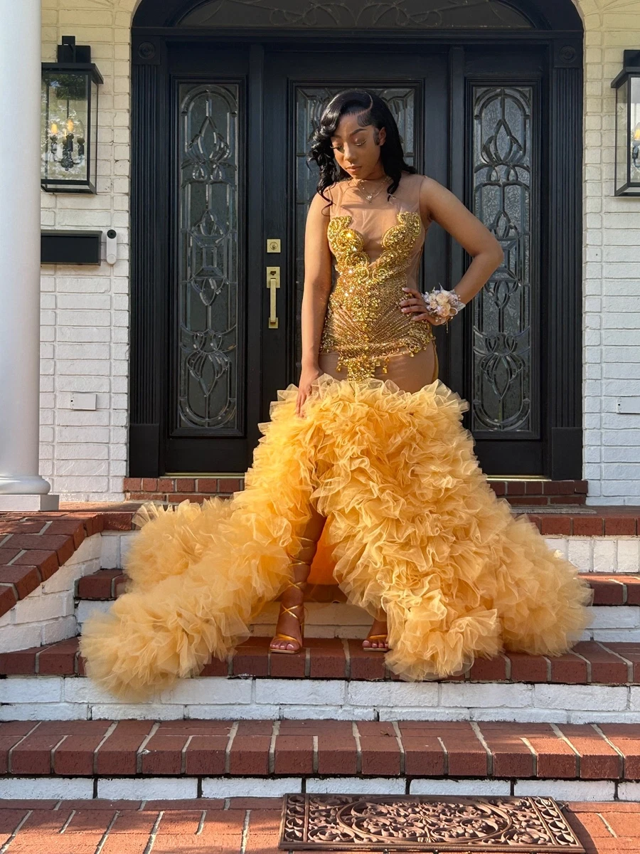ebay gold dress Ali Ro Sequin Gold Dress