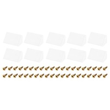 10Sets 90 Degree Plastic Corner Braces with Cover Cap 41x19x19mm White