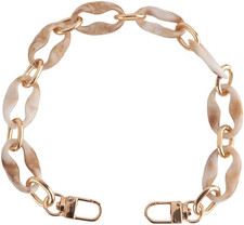 Acrylic Resin Purse Chain Handbag Decoration Chain Strap ,White Marbled,15.75 In