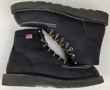 Danner Men's 6" Leather Bull Run Soft Moc Toe Work Boots Black Size 8 EE