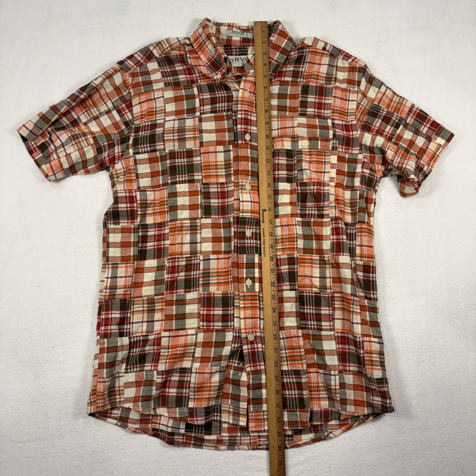 Orvis Men L Authentic Patchwork India Madras Plai… - image 6