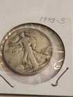 1943-S Walking Liberty Half Dollar, 90% Silver, USA 50c, San Francisco Mint