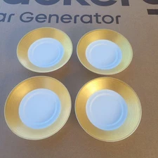 4 DIBBERN Gold White Fine Bone China Dish Plates - Germany 4-1/2” Vintage Set