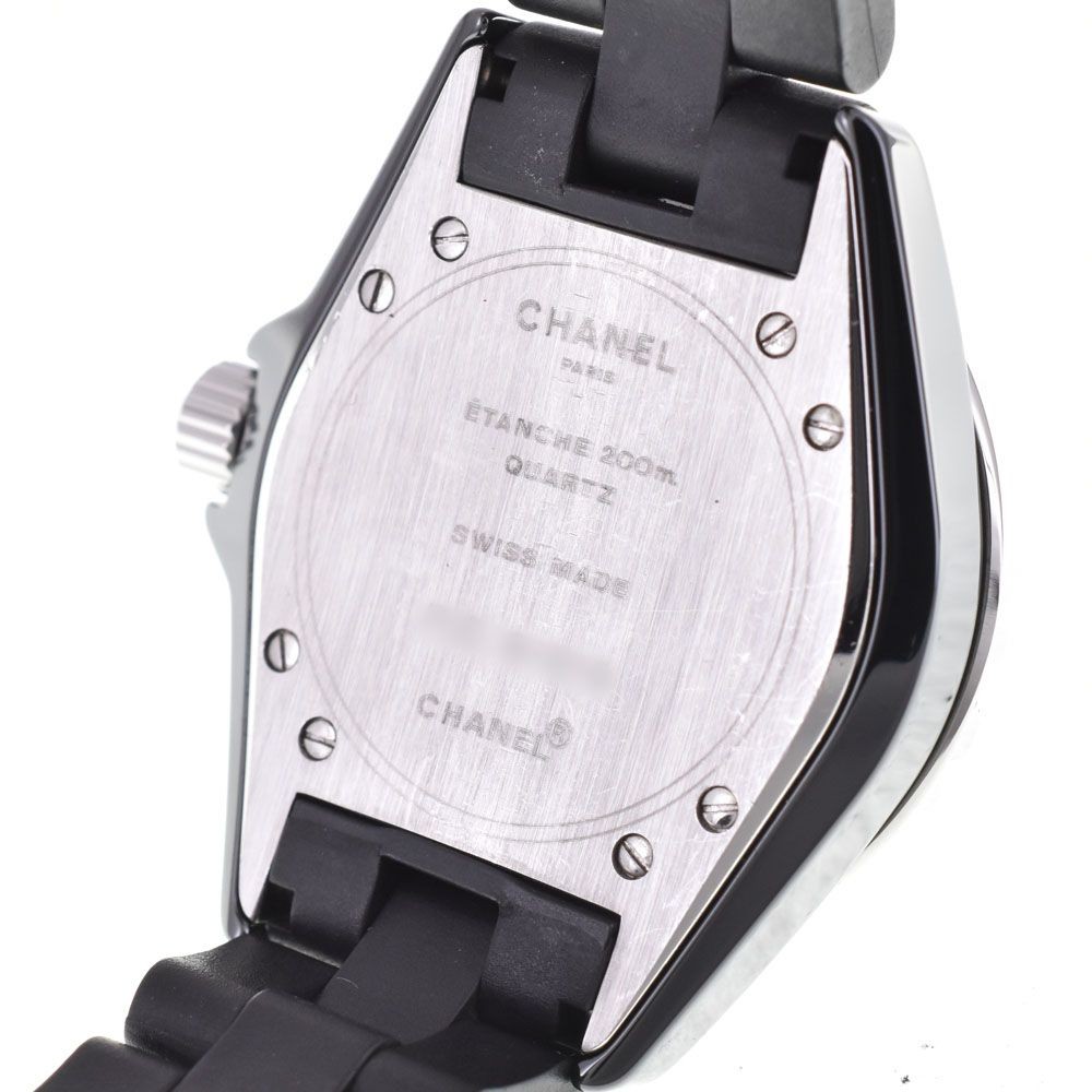 Chanel J12 H0681 Ceramic Rubber Ladies Watch Black Quartz Used From Japan thumbnail 6