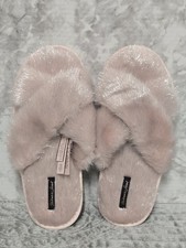 Victoria s Secret Faux Fur Icy Pink Slippers New Without Tag Size L