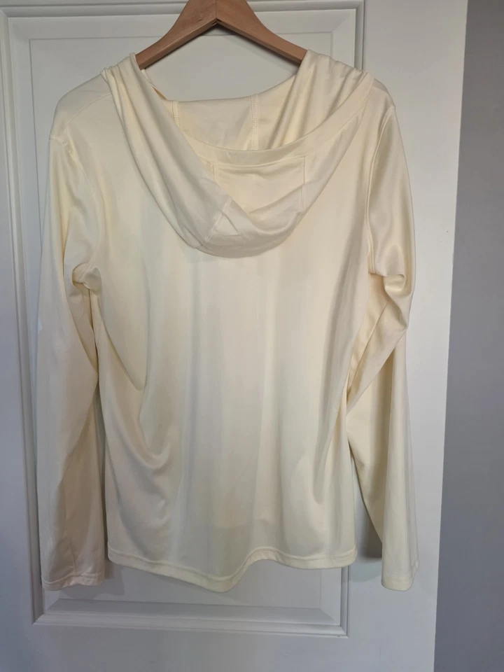 Pullover Columbia Cream con capucha mecha hidratante ligera para mujer talla XL EuC Foto 3 de 4