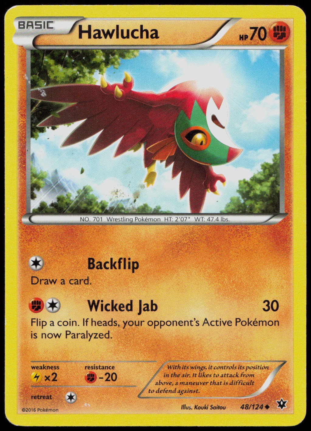 Hawlucha 48/124 XY - Fates Collide Non-Holo Pokemon TCG