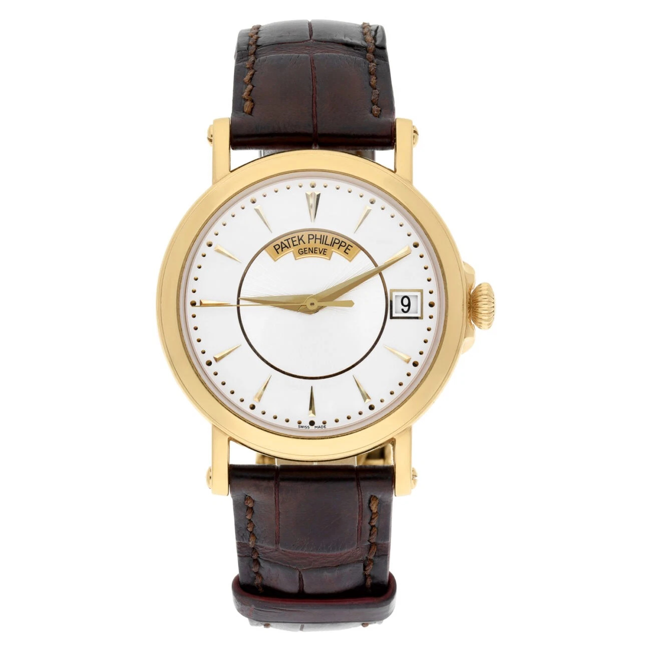 Patek Philippe — Patek Philippe 38mm Calatrava 5153j-001 Yellow Gold White Dial Leather Strap