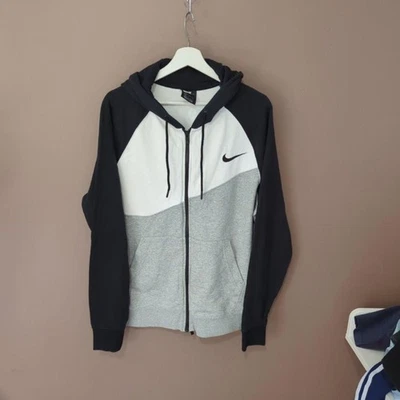 Nike Hoodie Mens Size L Colourblock Full Zip Fleece Sweatshirt Back Swoosh Logo - image 1 of 4