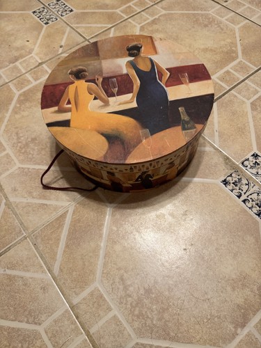 Vintage Dominguez Art In Motion Large Hat Box