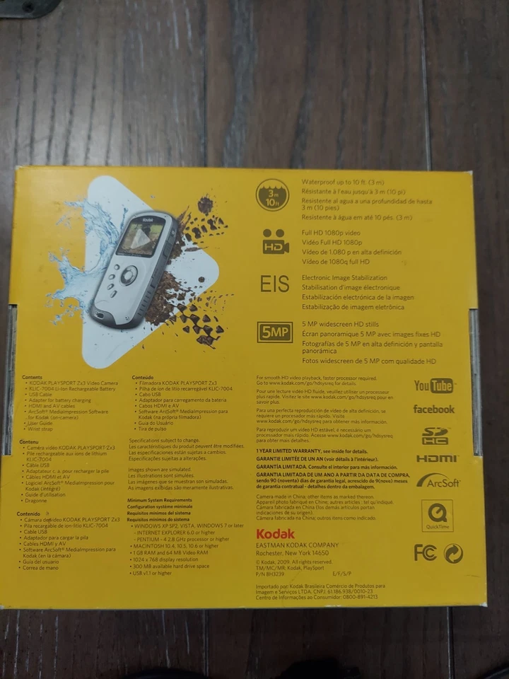 Camcorder Kodak Playsport Zx3 Video Camera PARTS ONLY AS IS - Image 3 of 4