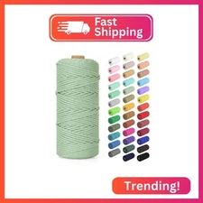 Macrame Cord 2mm x 220Yards (656Feet), Natural Cotton Macrame Rope - 2 Strands T