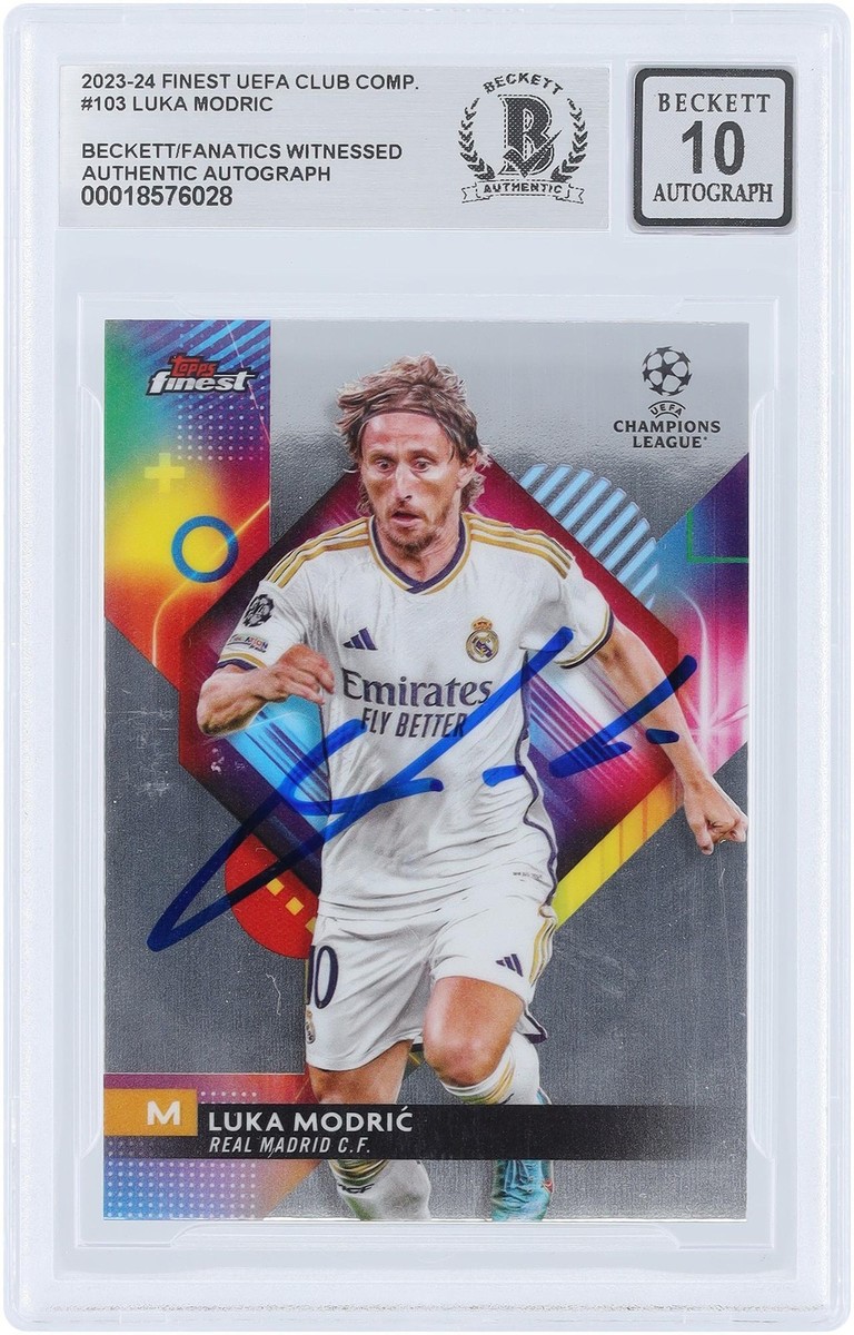 Luka Modric Real Madrid CF Signed 2023-24 Topps Finest UEFA #103