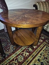 runder Art deco Holz Beistelltisch Vintage Antik