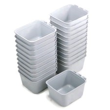 20-Pack - Gray Cage Cups for Feed  Water for Poultry, Ducks, Birds, Hamsters