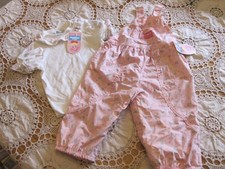 Vintage OSH KOSH B'GOSH Baby Overalls Shirt Outfit Size 12M NEW WITH TAGS