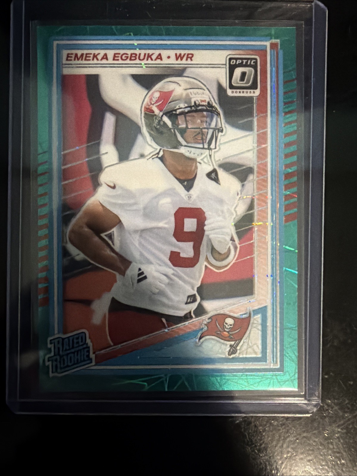 Emeka Egbuka 2025 Panini Donruss Optic Rated Rookie Prizm #265 Teal Velocity