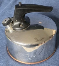 Vintage Revere Ware Stainless Steel Copper Bottom Tea Kettle Pot CU14K 6 Cup