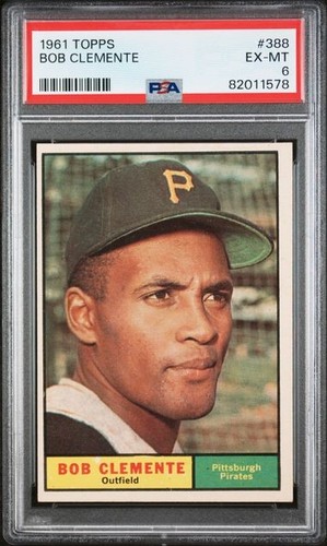 Roberto/Bob Clemente 1961 Topps Baseball Card #388 Pirates - PSA Graded 6 EX-MT