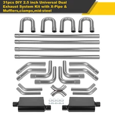 2.5" DIY Universal Custom Exhaust Tubing Kit Mandrel Bend Pipe Straight & U-Bend