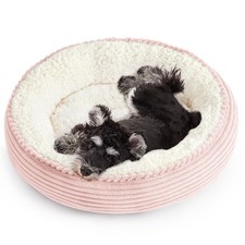 Love's cabin Round Donut Cat and Dog Cushion Bed 25in Pet Bed for Small or Me...