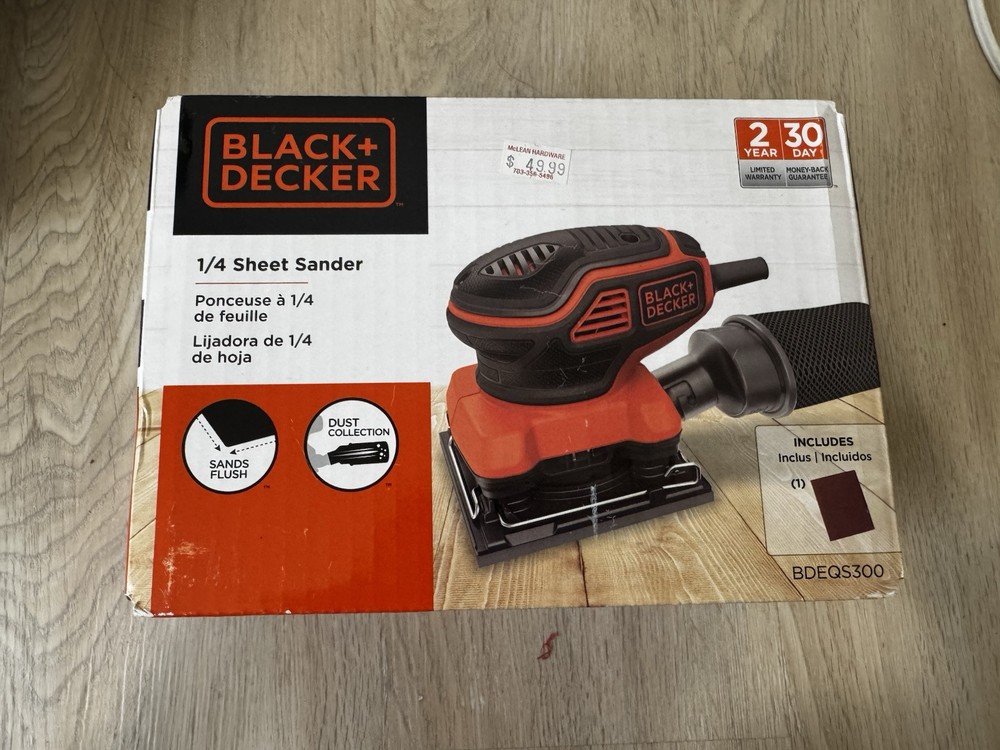 Black Decker 2.0 AMP Corded Sander 7ft with Box Brand New  