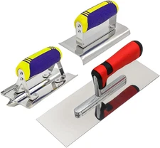 3 Piece Concrete Tool Set Finishing Trowel Edger Groover Masonry Cement Kit