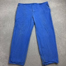 VINTAGE French Trousers Adult 44x32 Blue Workwear Chore Distressed Utility Mens