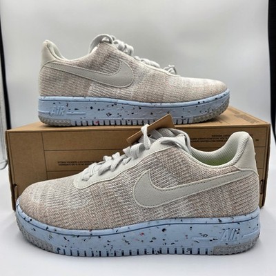 Nike Air Force 1 Crater Flyknit Mens White Chambray Blue DC4831-101 Size 7