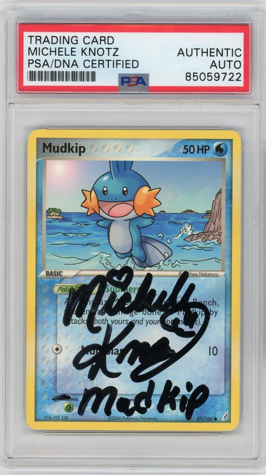 PSA Signed Michele Knotz Mudkip EX Crystal Guardians 57/100 Regular Common