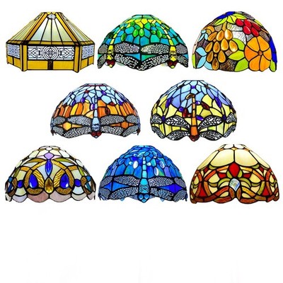 Tiffany Stil 10 Zoll handgefertigter Buntglas Lampenschirm für Tisch/Pendelleuchte/Decke
