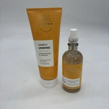Bath Body Works Simply Unwind Sandalwood Vanilla Body Cream Essential Oil Mist