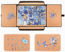 1500-Piece Puzzle Board Portable Table w/ Sorting Trays Non-Slip Surface