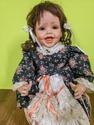 Porzellanpuppe Isabella Nr.113 Anker-Bäbi Künstlerpuppe mit Zertifikat 50cm