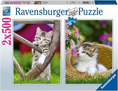 Ravensburger Kittens in the Countryside 2 x 500 Pc Puzzle - NEW - FREE Shipping!