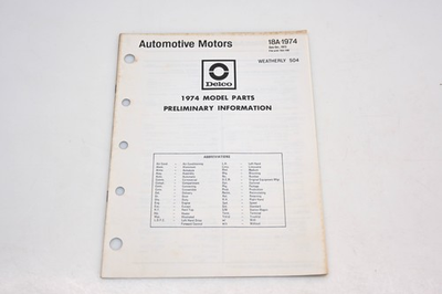 #ad #ad Delco 18A 1974 1974 Model Parts Preliminary Information Catalog $14.99