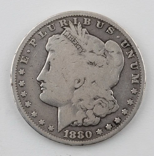1880-CC $1 Morgan Silver Dollar Circulated Carson City AG/GOOD - 472b