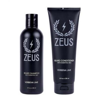 ZEUS Beard Wash Set for Men, Shampoo & Conditioner Duo with Green Tea & Essen...