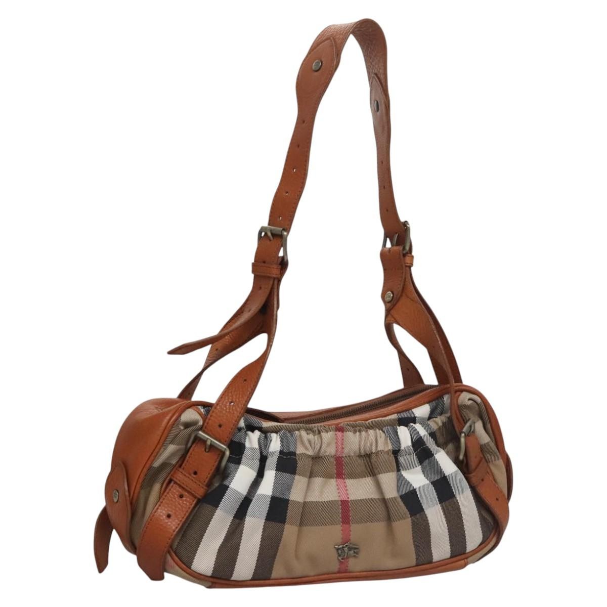 Borsa a tracolla Burberry Nova Check tela beige marrone originale 113178A