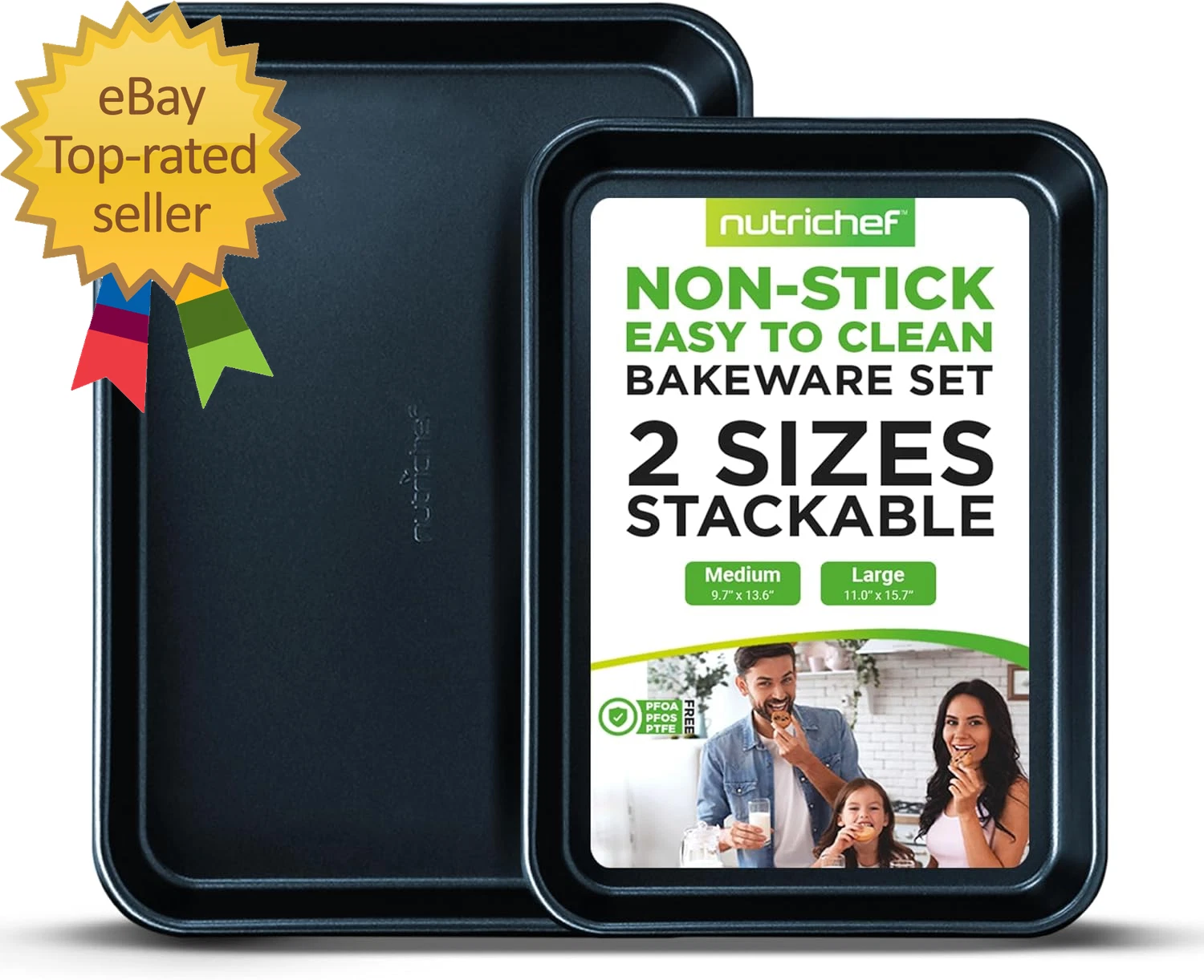 Non Stick Cookie Sheet Baking Pans 2 Piece Oven Baking Trays