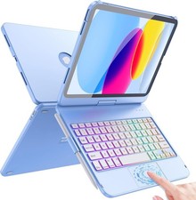 Touch Keyboard Case for iPad A16 11th/10th Gen, 360  Rotating, Blue  Multi-Touc