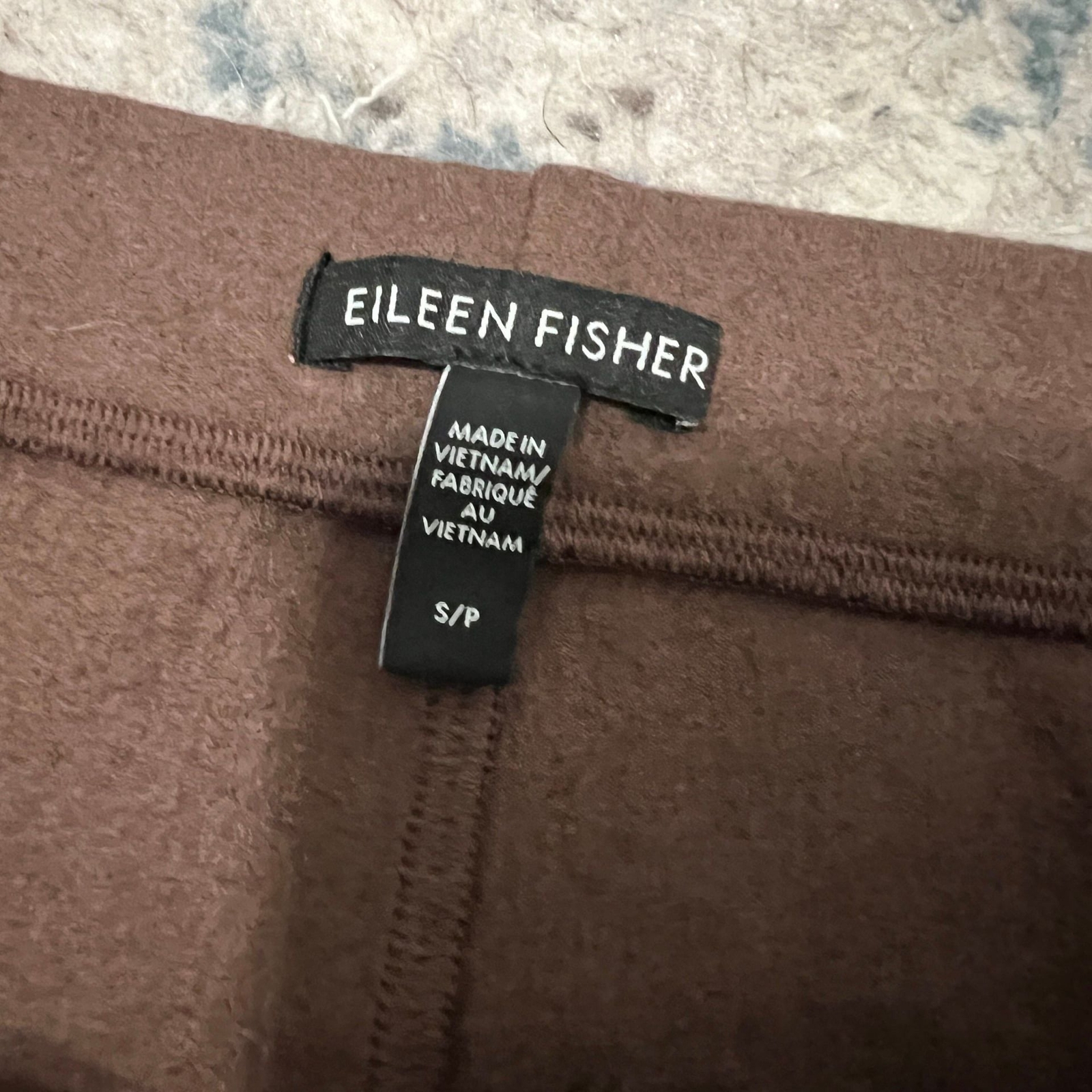 ALTRA Pantalone Eileen Fisher in feltro di cotone bollito gamba larga taglia small marrone