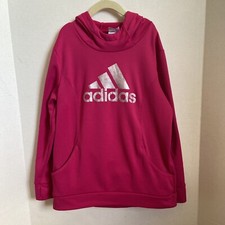 Girl's Adidas Pull-Over Hoodie Pink Size Large 12-14 preowned