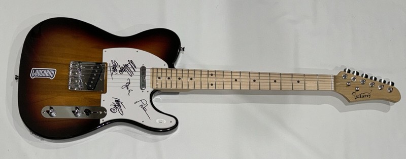 LOVERBOY SIGNED ELECTRIC GUITAR MIKE RENO JOHNSON FRENETTE DEAN ALL 5 JSA COA