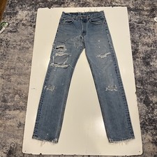 Vintage Selvedge 505 Levi's Jeans Men's 31x33 fit 30x32  MADE USA  patchjob 