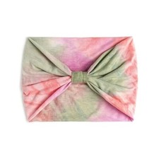 Boho Style Tie-Dyed Print Stretchy Knotted Headband Pink