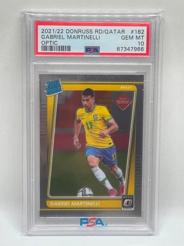 GABRIEL MARTINELLI 2021-22 DONRUSS ROAD TO QATAR OPTIC ROOKIE RC #182 PSA 10