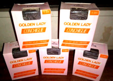 5 Pairs Golden Lady Shell Fancy Tights 15 Den Silver Color Size 3rd