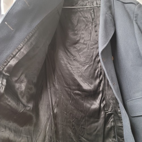 Vintage Rappson Wool Mens Military Coat Sweden Brass Buttons Gray Blue - Picture 6 of 13
